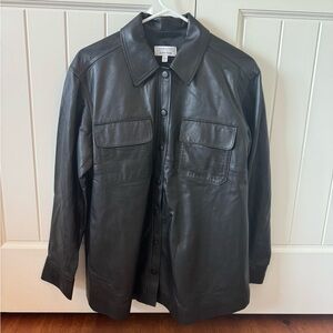 & Other Stories Genuine Leather Overshirt